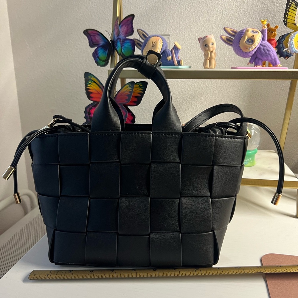 Rachel Zoe Black Woven Tote Bag